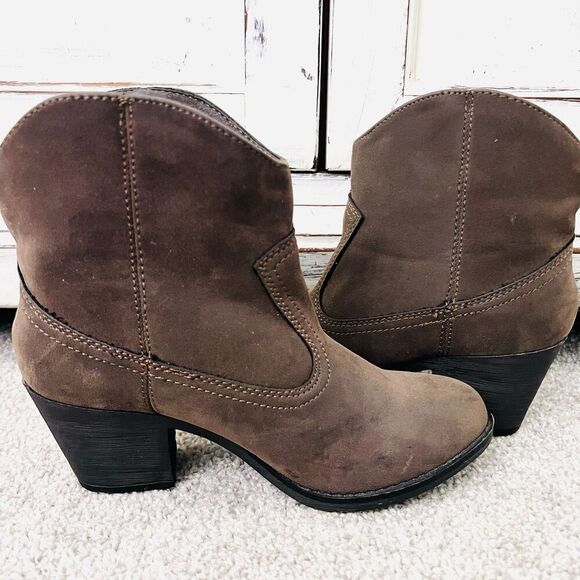 Rocket Dog Gray Soundoff Vintage Worn Vegan Leather Pull on Western Boots - 6.5 - Picture 4 of 8